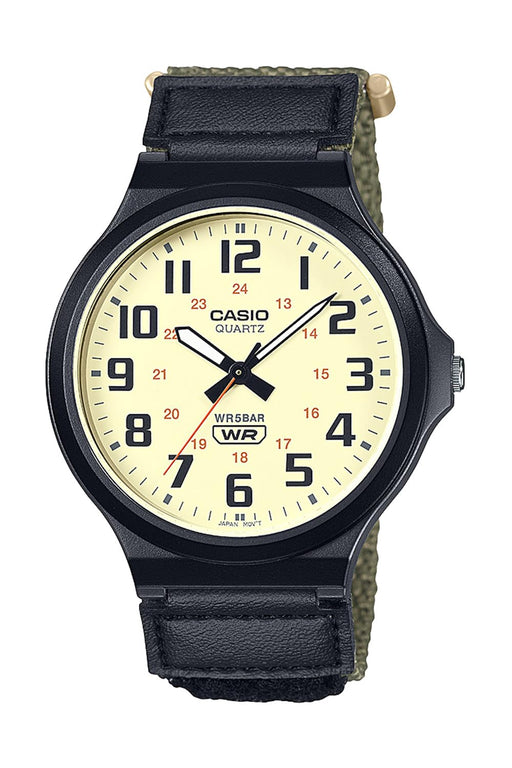 Casio Collection Watch for Men with Velcro Band Earth Colors MW-240B-3BJF