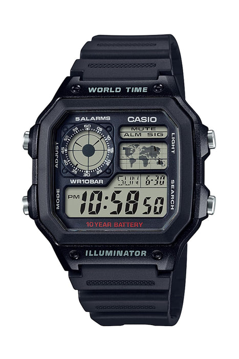 Casio Men's Black AE-1200WH-1AJH Wristwatch - Genuine Collection