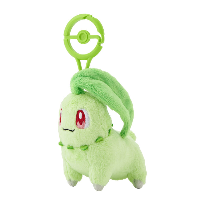 Pokemon Center Chikorita Mascot Plush with Carabiner for Easy Attachment