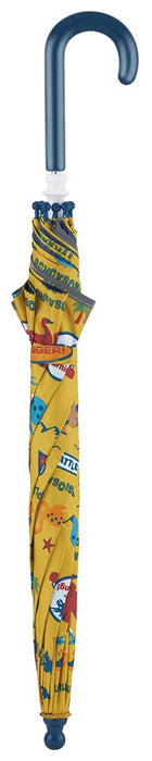 Skater Dinosaur UV Protective Parasol for Boys Age 5-6 - 45cm 8-Rib Hand-Open Umbrella