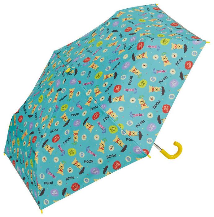 Skater Winnie The Pooh UV Protection Umbrella for Children Ages 7-8 50cm Safe Hand-Opening 6-Rib Folding Parasol with Case