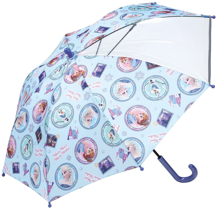 Skater Disney Frozen Children's Umbrella 45cm Transparent Window Safe Hand Operation UB45-A - Suitable for Ages 5-6