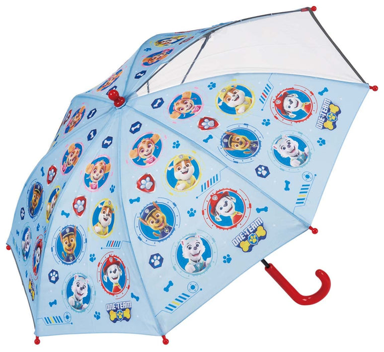 Parapluie Paw Patrol Skater Boys 45 cm, adapté aux enfants de 5 à 6 ans, fenêtre transparente, commande manuelle, 8 baleines UB45-A