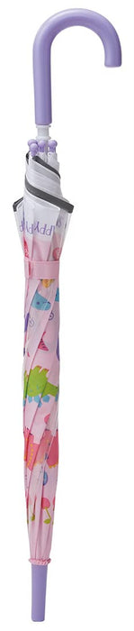 Skater Happy & Smile Children's Umbrella 50cm for Ages 7-8 with Safe Hand-Operated Opening Transparent Window
