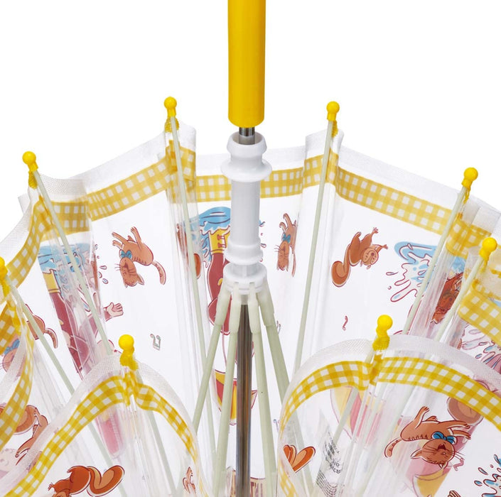 Skater Curious George Kinder-Regenschirm aus Vinyl, 40 cm, sicheres Öffnen mit der Hand, 95–105 cm, Alter 3–4