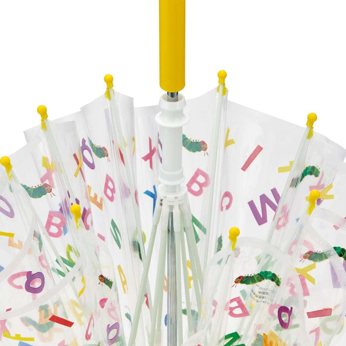 Skater-Alphabet-Regenschirm mit Raupe Nimmersatt, 40 cm, sicheres Öffnen mit der Hand, 8 Streben, für Kinder im Alter von 3–4 Jahren