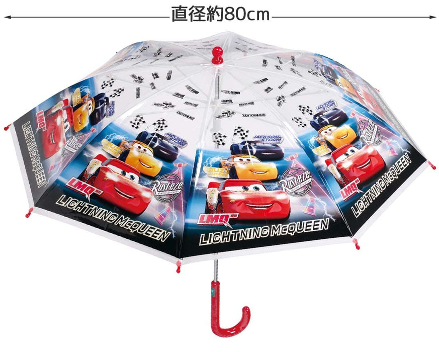 Skater Disney Boys' 45cm Vinyl Umbrella for Ages 5-6 Hand-Opening Finger-Safe 8-Rib Kids Cars Theme
