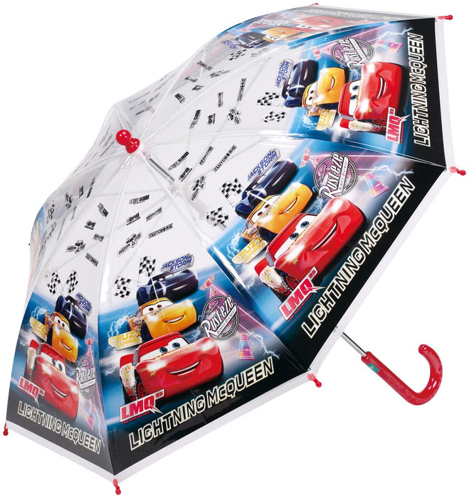 Skater Disney Boys' 45cm Vinyl Umbrella for Ages 5-6 Hand-Opening Finger-Safe 8-Rib Kids Cars Theme