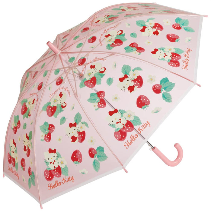 Skater Hello Kitty Blumensprache-Regenschirm für Mädchen 9–10, One-Touch Jump, 8 Rippen, 55 cm