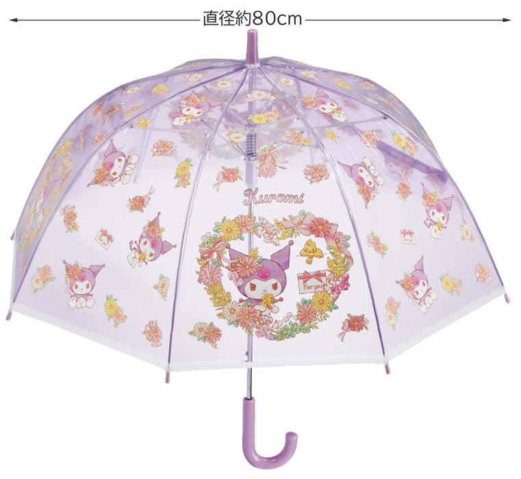 Skater Kuromi Water Paint 55cm Vinyl Umbrella for 9-10 Year Old Girls 8-Rib Jump Type