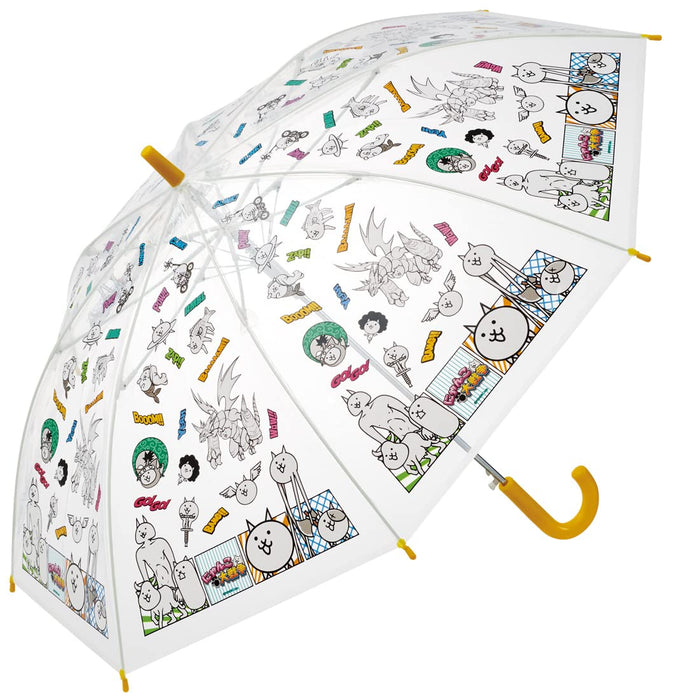 Skater Battle Cats Vinyl-Regenschirm für Kinder, 55 cm, One-Touch Jump, 8 Rippen, für 9–10 Jahre