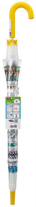 Skater Battle Cats Children's Vinyl Umbrella 55cm One-Touch Jump 8-Rib for Ages 9-10