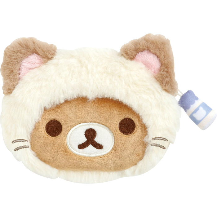 San-X Rilakkuma Nekoneko No Yu Plush Coin Case - Cute Soft Portable