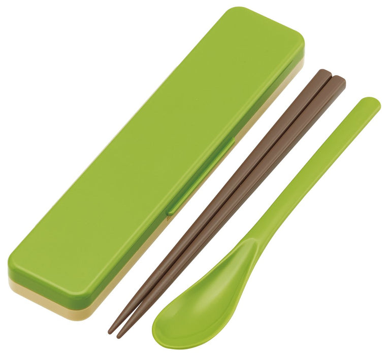 Skater Moss Green Combination Chopstick and Spoon Set Made in Japan - CCS3SA