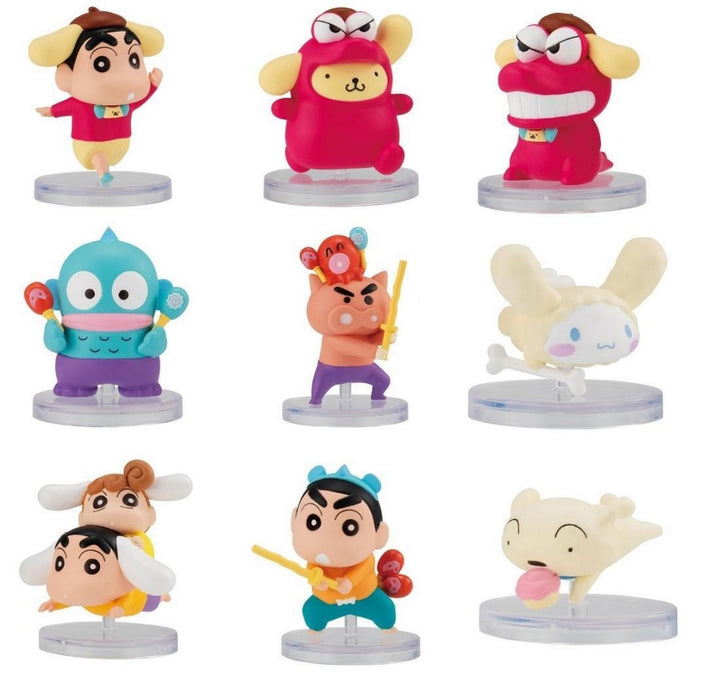 Bandai Crayon Shin-Chan Sanrio 9-Piece Figure Collection Set Gachapon Toy