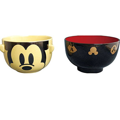 Sun Art Disney Mickey Mouse Large Soup and Rice Bowl Set San2554-1- Japan Figure Store - #1 Bring To You The Best Japanese Goods