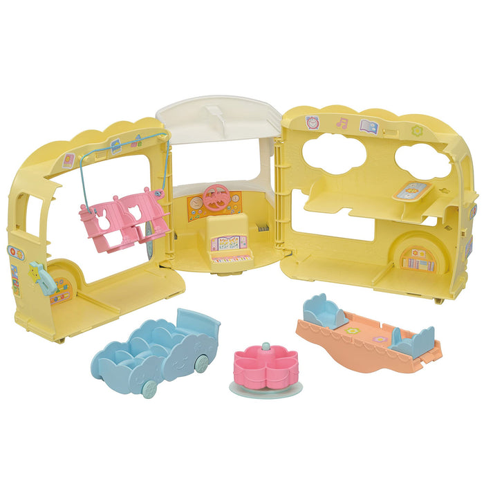 Epoch Sylvanian Families Nursery Bus S-70 Toy for Ages 3+ Certified