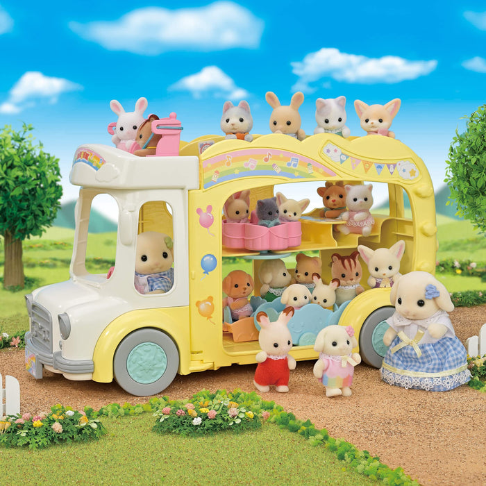 Epoch Sylvanian Families Nursery Bus S-70 Toy for Ages 3+ Certified