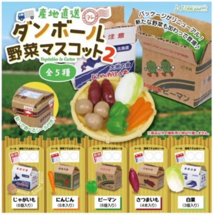 J.Dream Farm Fresh Cardboard Vegetable Mascot Figure Set 2 Collectible