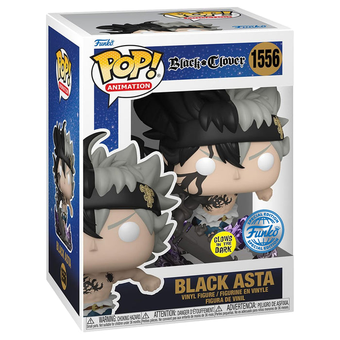 Funko Pop Animation Black Clover Black Asta Glow Figure Entertainment Earth Exclusive