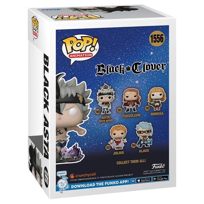 Funko Pop Animation Black Clover Black Asta Glow Figure Entertainment Earth Exclusive