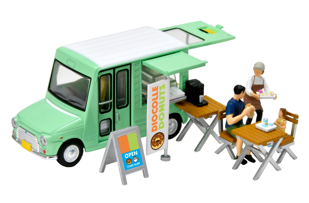 Coffret Donut Shop à l'échelle 1/64 de Tomytec avec voiture moulée sous pression et figurines