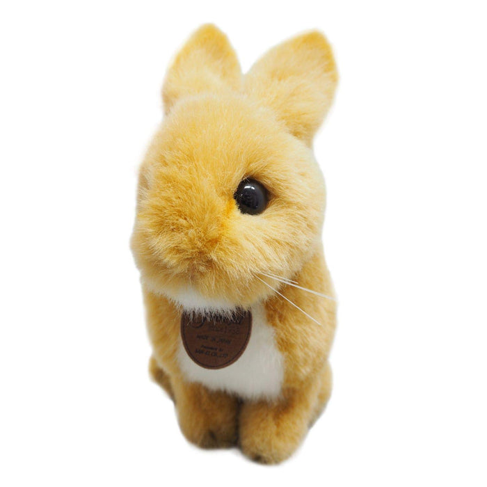 Peluche lapin assis beige gracieux de Sanei Boeki 23 cm Fabriqué au Japon