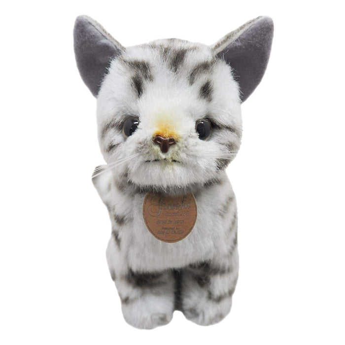 Peluche Sanei Boeki Graceful Cat American Shorthair Gris 20,5 cm Fabriqué au Japon