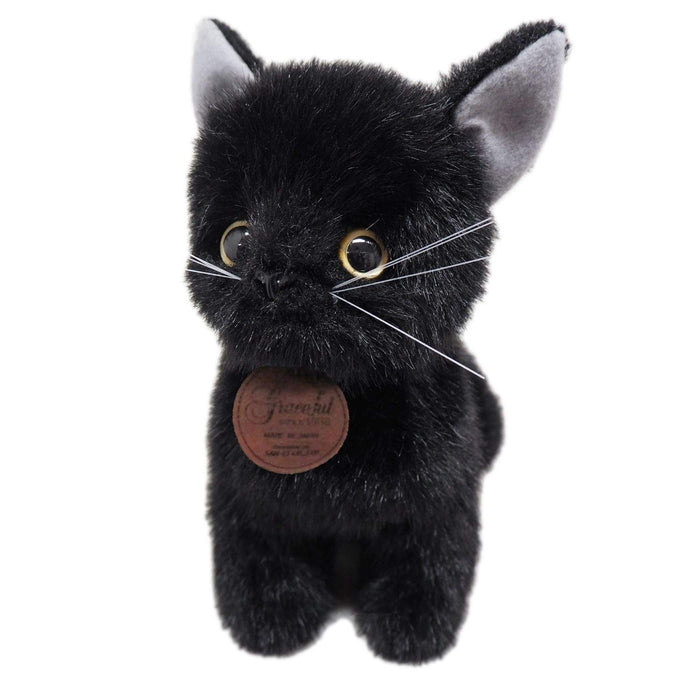 Peluche chat noir gracieux de Sanei Boeki fabriquée au Japon 22 cm I-6856