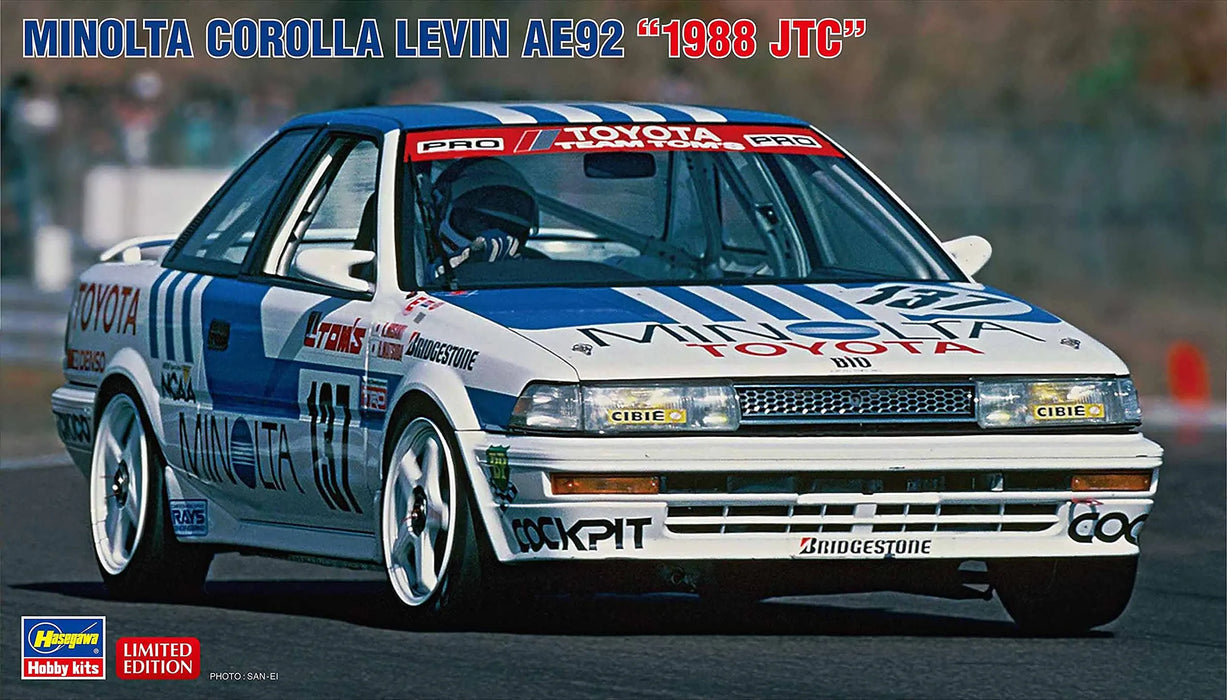 HASEGAWA 1/24 Minolta Corolla Levin Ae92 '1998 Jtc' Plastic Model- Japan Figure Store - #1 Bring To You The Best Japanese Goods