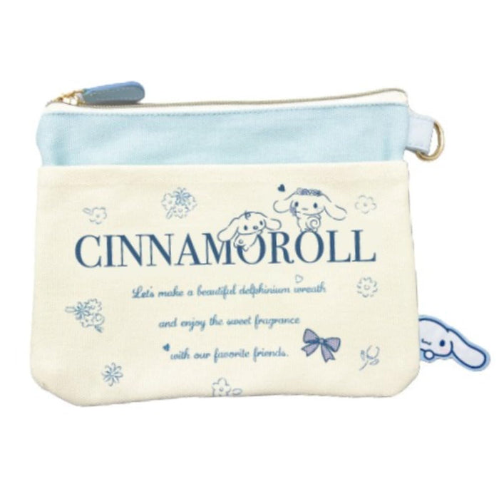 San-X Canvas Flat Pouch - Cinnamoroll Print - Cute Sanrio Characters