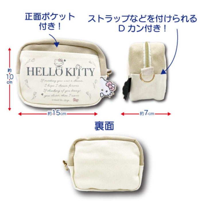 San-X Hatayama Shoji Hello Kitty Canvas Pouch H10xW15xD7cm