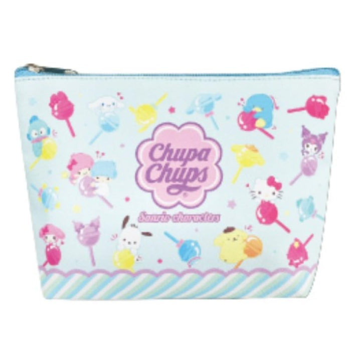 San-X Hatayama Shoji Blue Cosmetic Pouch Chupa Chups Sanrio H13xW20xD5cm