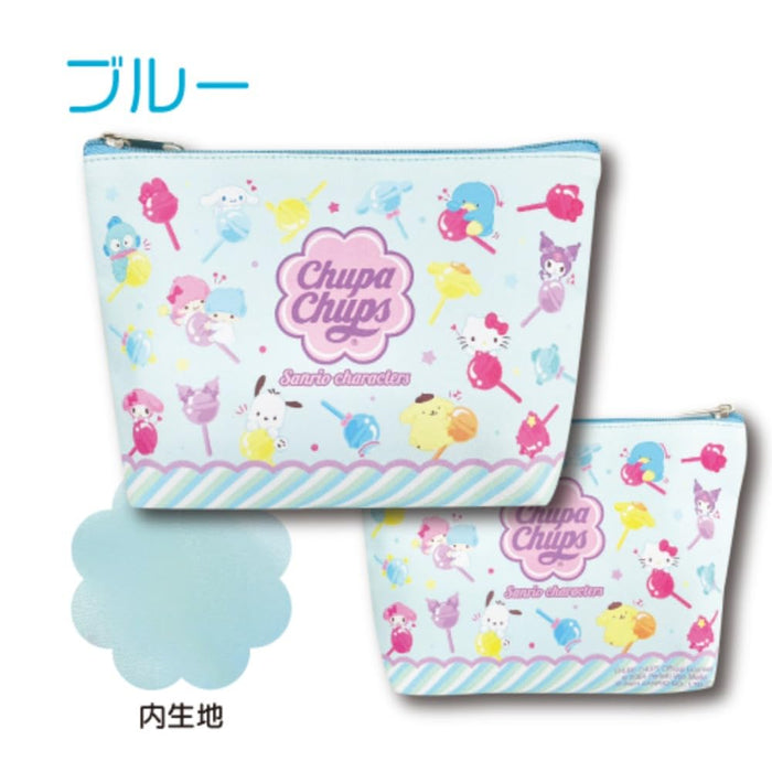 Trousse à maquillage bleue San-X Hatayama Shoji Chupa Chups Sanrio H13xL20xP5cm