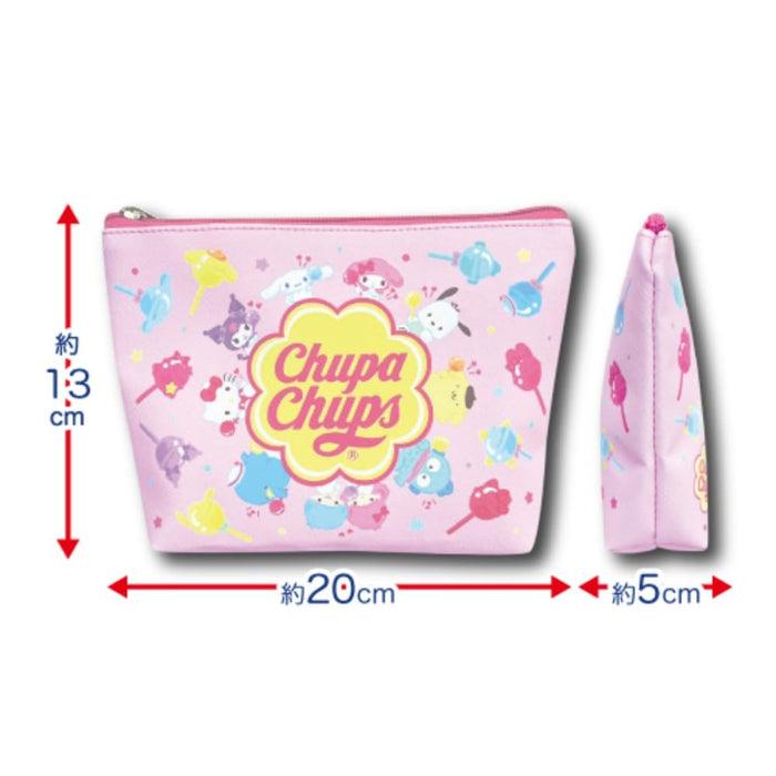 Trousse à maquillage bleue San-X Hatayama Shoji Chupa Chups Sanrio H13xL20xP5cm