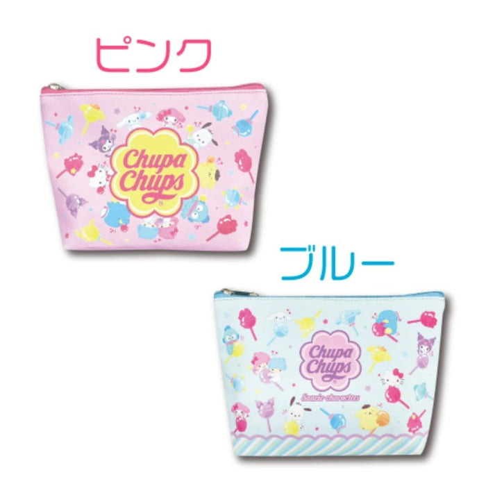 San-X Hatayama Shoji Blue Cosmetic Pouch Chupa Chups Sanrio H13xW20xD5cm