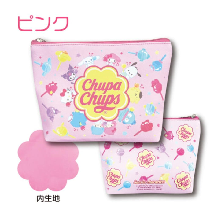 San-X Hatayama Shoji Pink Cosmetic Pouch Chupa Chups Sanrio H13xW20xD5Cm