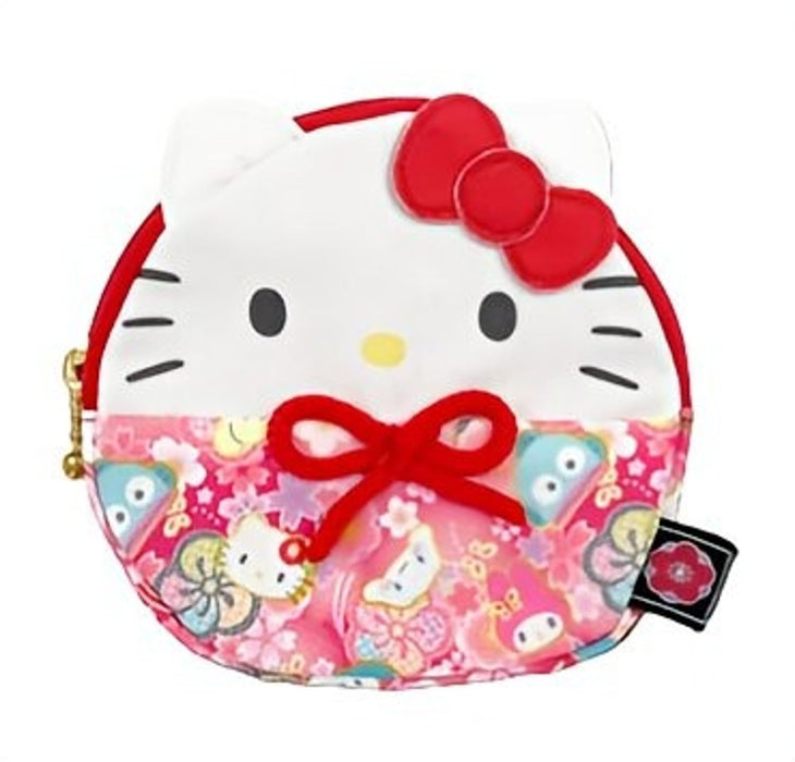 Pochette San-X Hatayama Shoji Daruma Hello Kitty motif japonais 12,5 cm