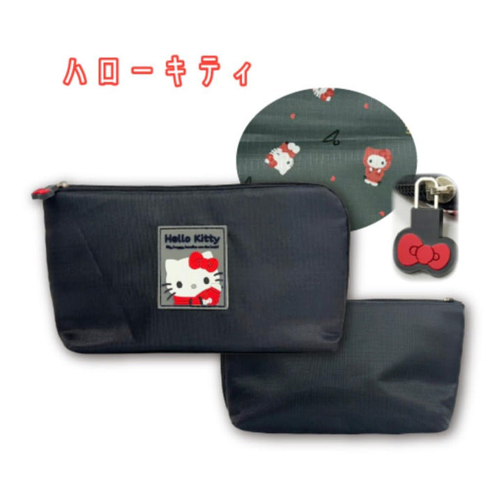 San-X Hello Kitty Gadget Pouch H12.5 x W21 x D5Cm - Cute & Compact Case