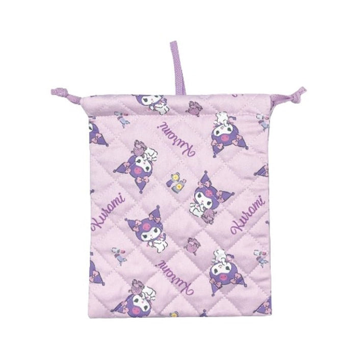 San-X Kuromi Quilted Drawstring Bag H25 x W20cm - Durable and Stylish