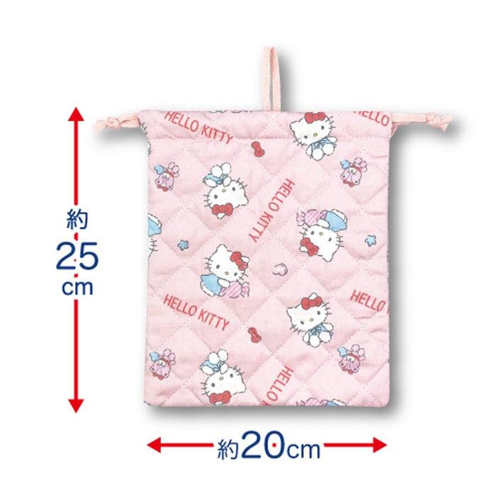 San-X Kuromi Quilted Drawstring Bag H25 x W20cm - Durable and Stylish