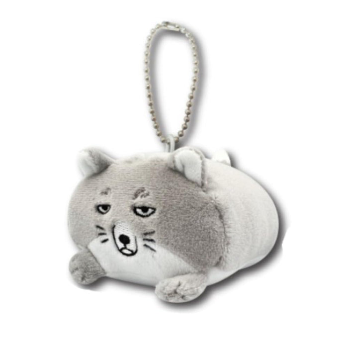 Peluche San-X Hatayama Shoji couchée renard tibétain gris 9 cm