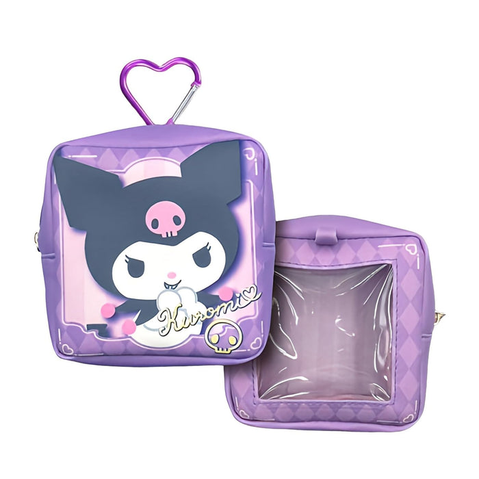 San-X Kuromi Clear Mini Pouch Approx 11x11x5cm - Hatayama Shoji Sanrio Design