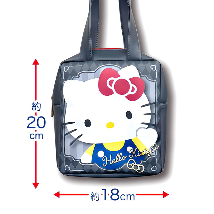 San-X Sanrio Tragetasche mit transparentem Fensterdruck Hello Kitty, H20 x B18 x T7 cm