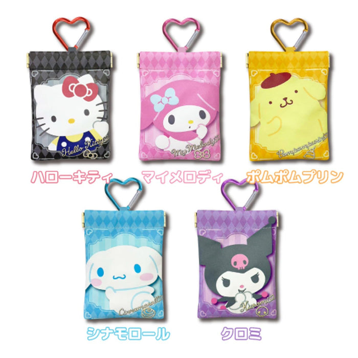 Pochette transparente San-X Hello Kitty avec mousqueton L9 x H12 cm