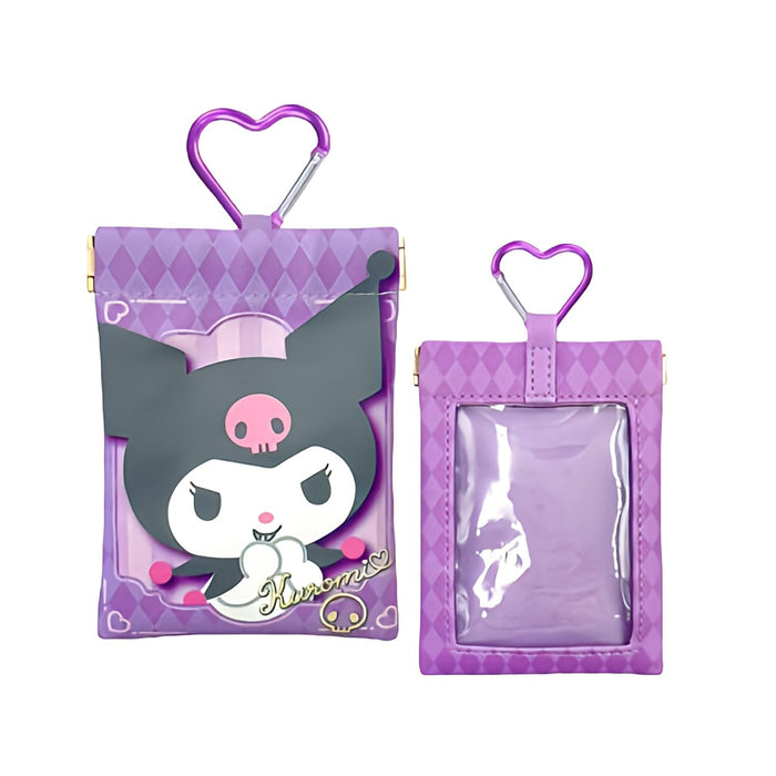 Pochette San-X Kuromi avec fenêtre transparente et mousqueton L9xH12Cm