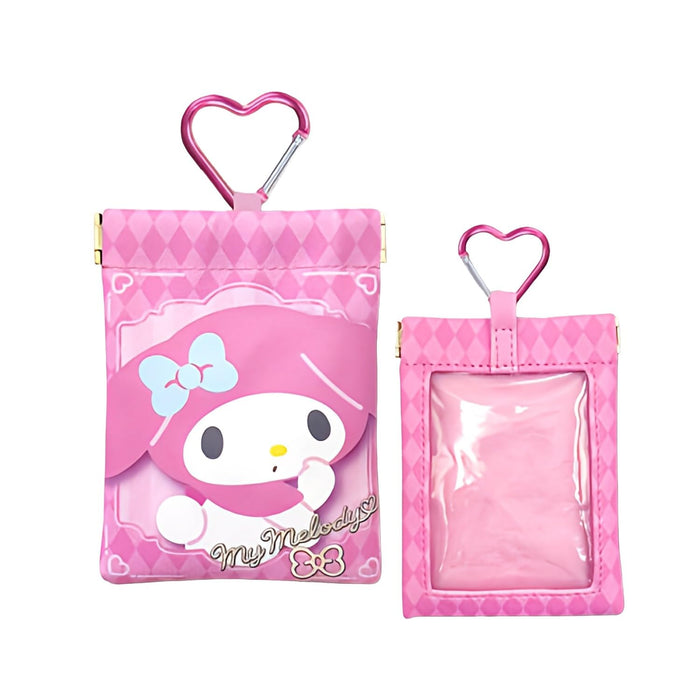 San-X Hatayama Shoji My Melody Clear Window Pouch with Carabiner 9x12cm