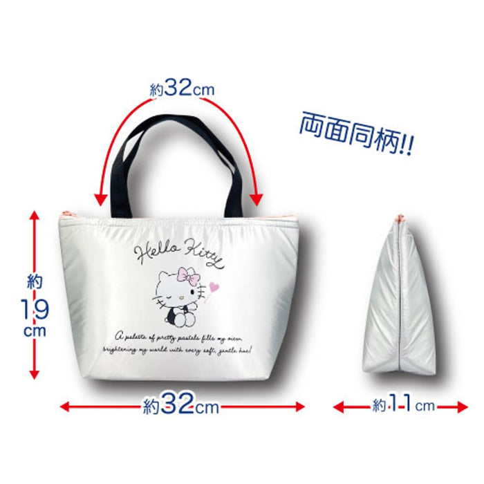 San-X Silver Kuromi Lunch Tote Bag by Hatayama Shoji 19x32x11cm