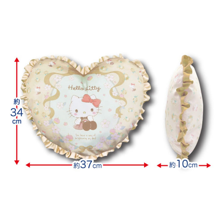 San-X My Melody Heart Cushion with Frill H34 x W37 x D10cm