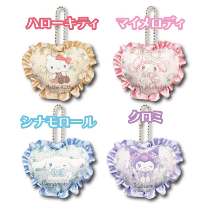 Peluche à volants en forme de cœur Sanrio Hatayama Shoji Cinnamon Roll de 8,5 cm